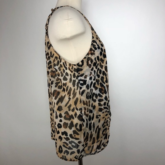 PAPER CRANE Layered Chiffon Leopard Print Top - Picture 3 of 7